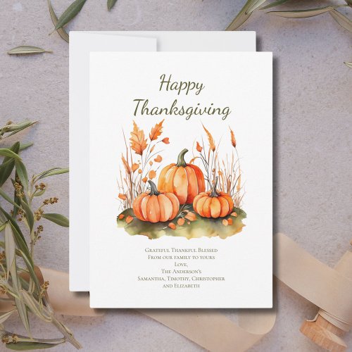 Personalized Fall Autumn Thanksgiving Day Card 