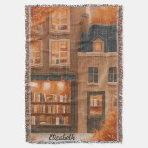 Personalized Fall Book Lover Throw Blanket
