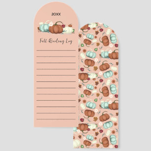 Personalized Fall Book Reading Log Bookmarks