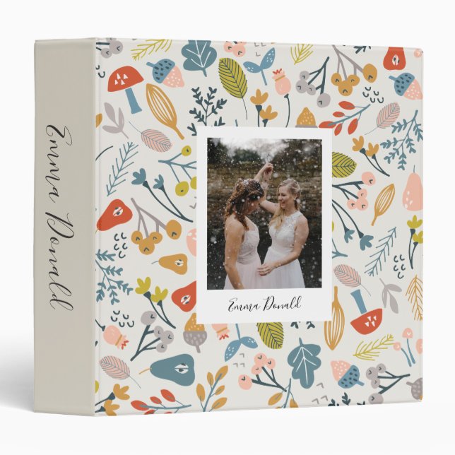 Personalized Fall Botanical 3 Ring Binder (Front/Spine)