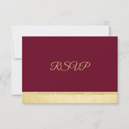 Personalized Fall Burgundy Gold RSVP Wedding