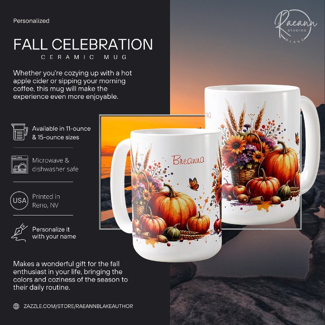 Personalized Fall Celebration Ceramic Mug (Creator Uploaded)