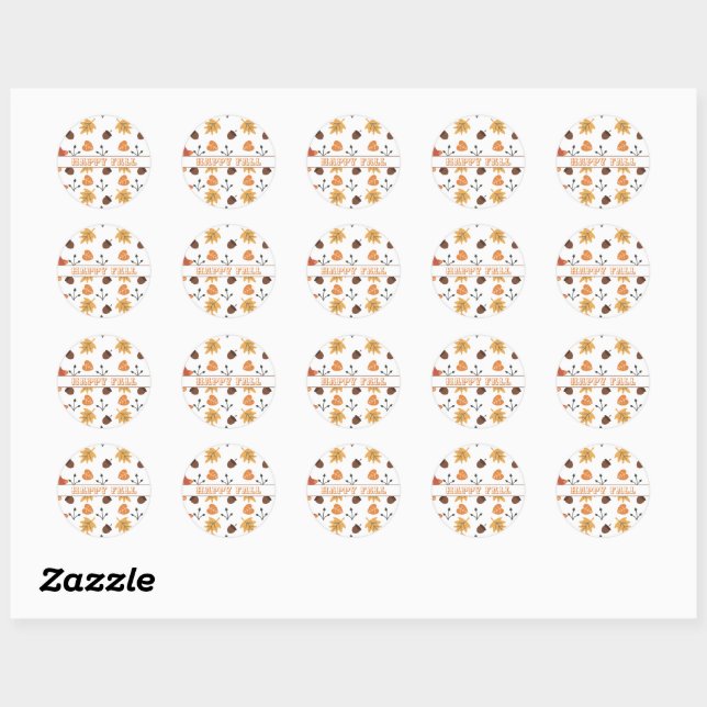 Personalized Fall  Classic Round Sticker (Sheet)