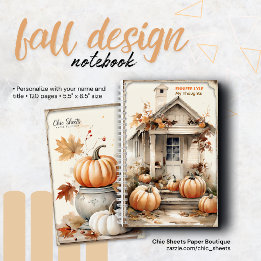 Personalized Fall Design Spiral Notebook
