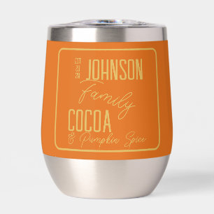 Personalized Fall Family Pumpkin Spice Thermal Wine Tumbler