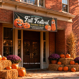 Personalized Fall Festival Banner, Pumpkin Party Banner