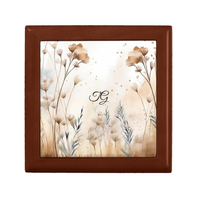 Personalized Fall Floral Keepsake Box (Front)