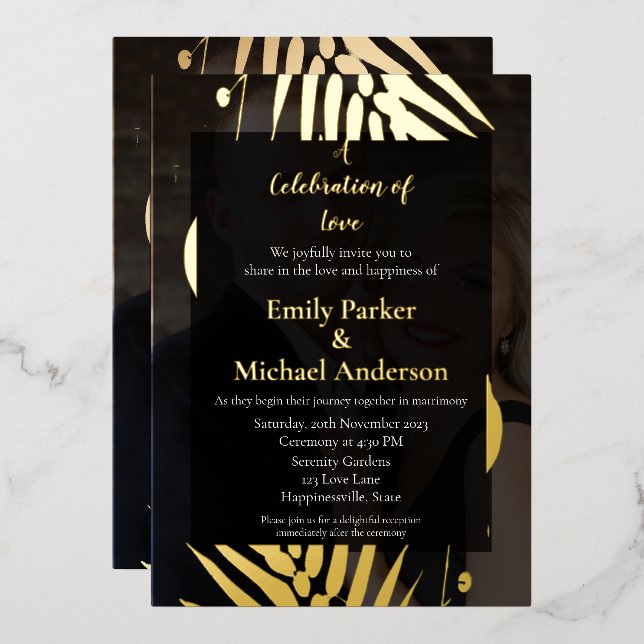 Personalized fall foliage wedding card (Front/Back)