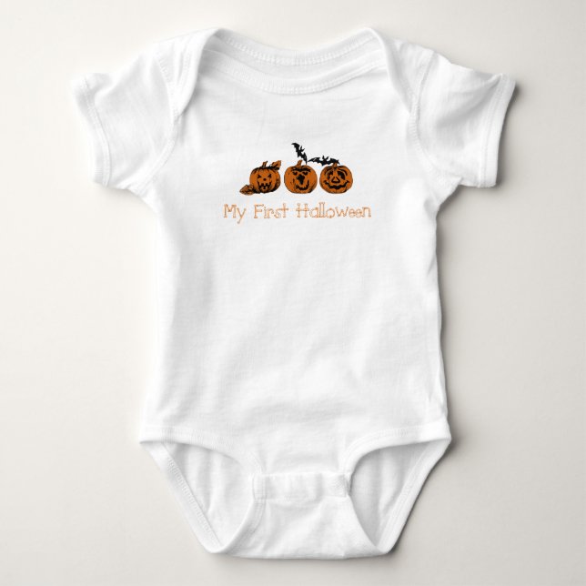 Personalized Fall/Halloween/pumpkin Baby Bodysuit (Front)