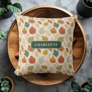 Personalized Fall Leaf Name Pillow