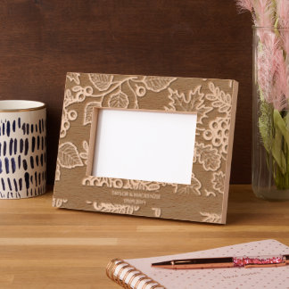 Personalized Fall Leaf Patterned  Engraved Frames