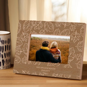 Personalized Fall Leaf Patterned  Engraved Frames