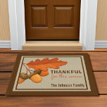 Personalized Fall Leaves Acorns Doormat