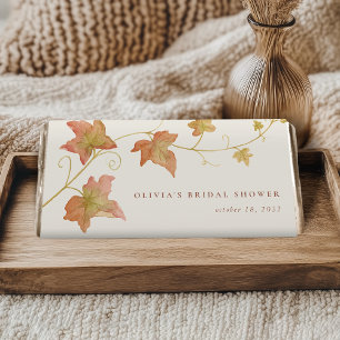 Personalized Fall Leaves Bridal Shower Hershey Bar Favors