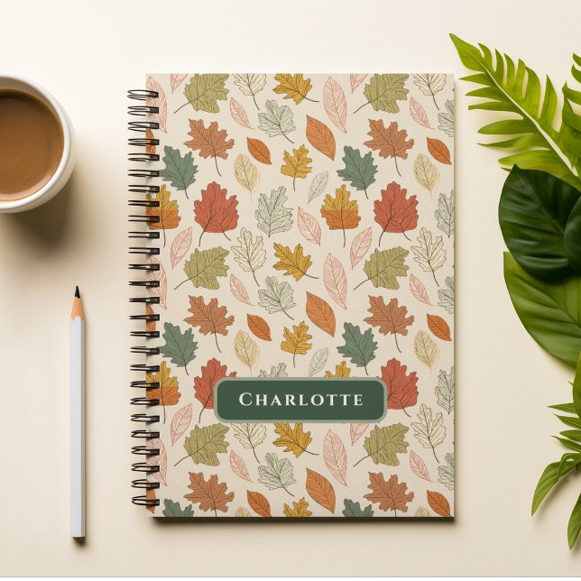 Personalized Fall Leaves – Cozy Autumn Custom Name Notebook (Creator Uploaded)
