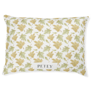 Personalized Fall Leaves Rustic Dog Bed