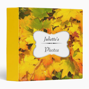 Personalized Fall Maple Leaves with Autumn Colors Binder
