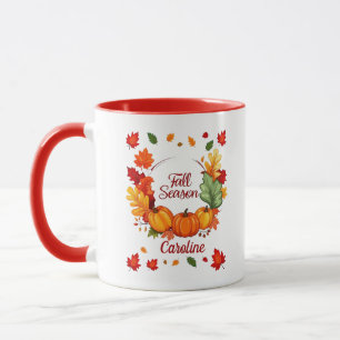 Personalized Fall Mug, Pumpkin Season Autumn Mug