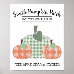 Personalized Fall Plaid Pumpkin Patch Print