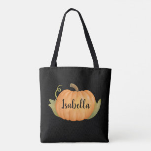 Personalized Fall Pumpkin Tote Bag