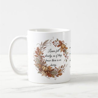 Personalized Fall Quotes Mug, Watercolor Leaf and Coffee Mug