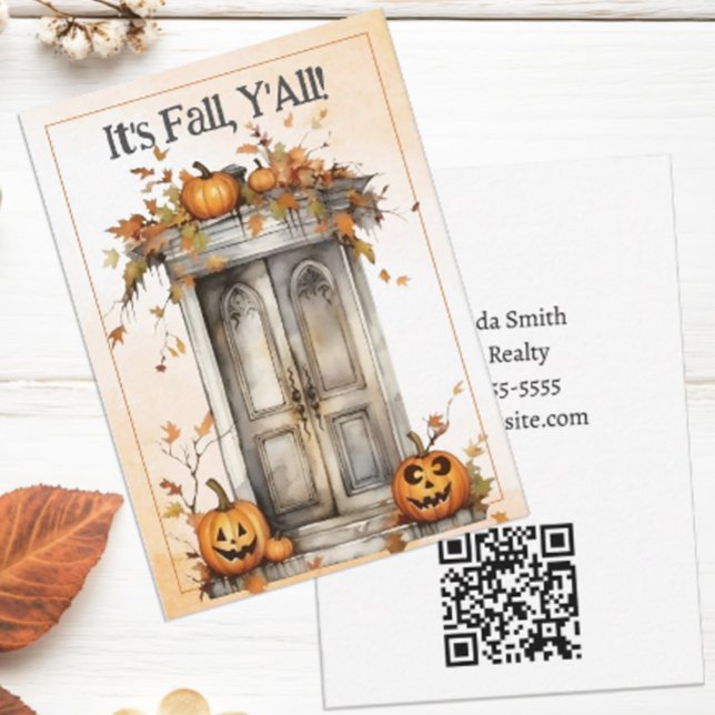 Personalized Fall Real Estate Pop By Note Card (It's Fall Y'all personalized pop by notecard for Real Estate.)