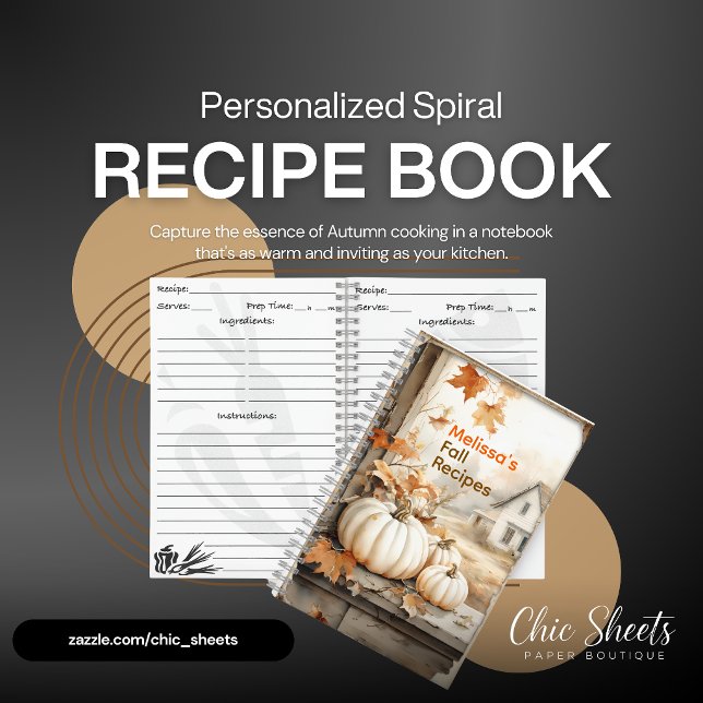 Personalized Fall Recipes Spiral Notebook (Creator Uploaded)