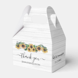 Personalized Fall Sunflower Wedding  Favor Boxes