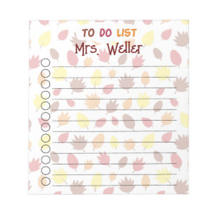 Personalized Fall-themed to-do list leaves  Notepad