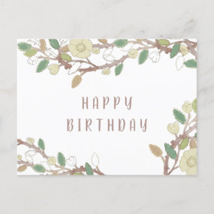 Personalized Fall Tree Branch Happy Birthday Postc Postcard