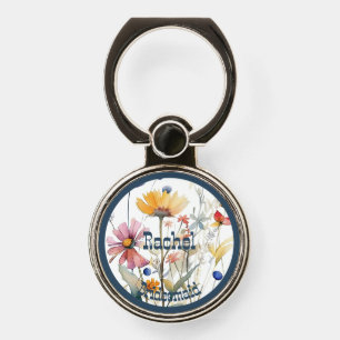 Personalized Fall Wildflower Boho Bridesmaids Gift Phone Ring Stand