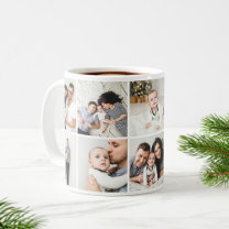 Personalized Family 10 Photo Collage Coffee Mug