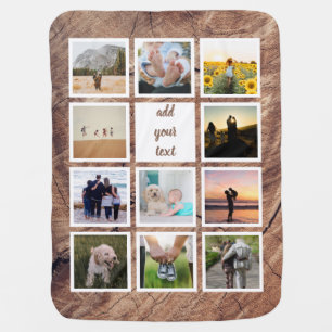 Personalized Family 11 Photo Custom Collage Baby Blanket