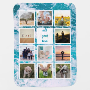 Personalized Family 11 Photo Custom Collage Baby Blanket