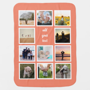 Personalized Family 11 Photo Custom Collage Baby Blanket
