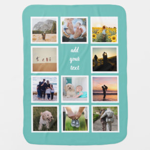Personalized Family 11 Photo Custom Collage Baby Blanket