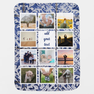 Personalized Family 11 Photo Custom Collage Baby Blanket
