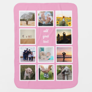 Personalized Family 11 Photo Custom Collage Baby Blanket