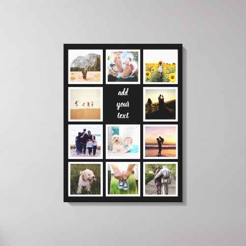 Personalized Family 11 Photo Custom Collage Canvas Print