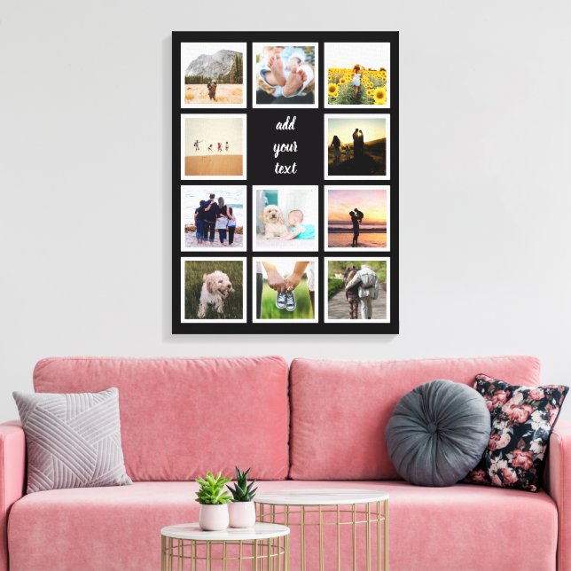 Personalized Family 11 Photo Custom Collage Canvas Print (Insitu(LivingRoom))