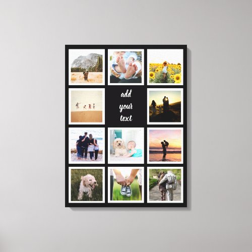 Personalized Family 11 Photo Custom Collage Canvas Print