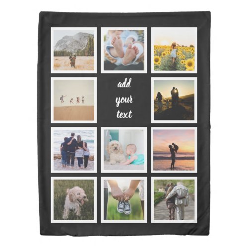 Personalized Family 11 Photo Custom Collage Duvet Cover
