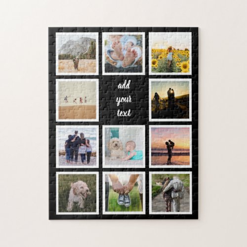 Personalized Family 11 Photo Custom Collage Jigsaw Puzzle