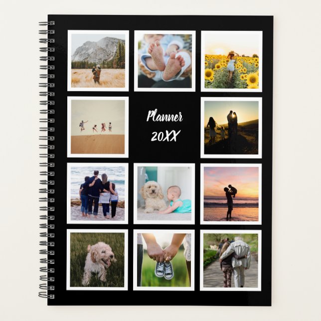 Personalized Family 11 Photo Custom Collage Planner (Front)