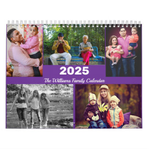 Personalized Family 17 Photo Collage Template 2025 Calendar