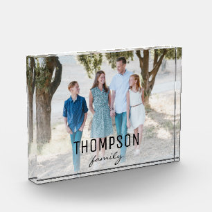 Personalized Family 1 Photo Family name overlay Block