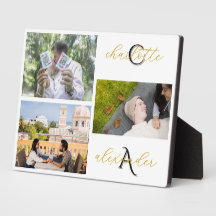 Personalized Family 3 Photo Collage Plaque Gift