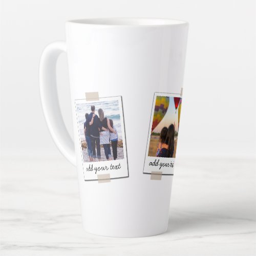 Personalized Family 3 Photo Custom Collage Latte Mug