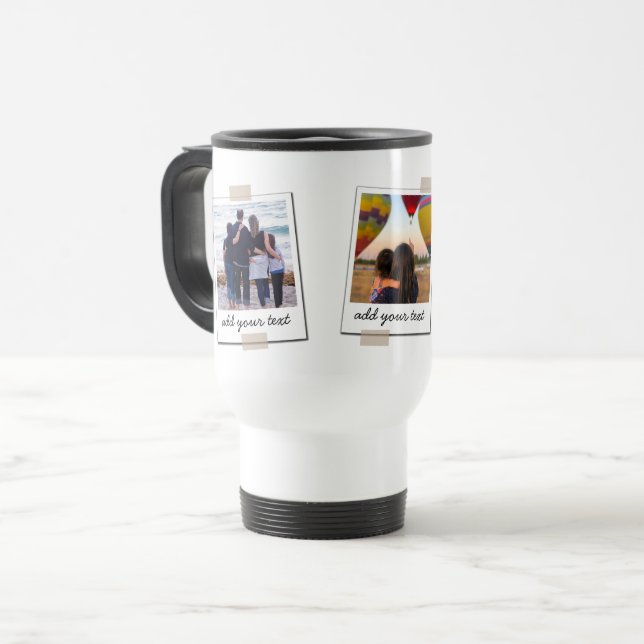 Personalized Family 3 Photo Custom Collage Travel Mug (Front Left)