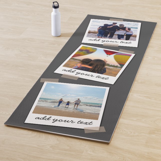 Personalized Family 3 Photo Custom Collage Yoga Mat (In Situ)